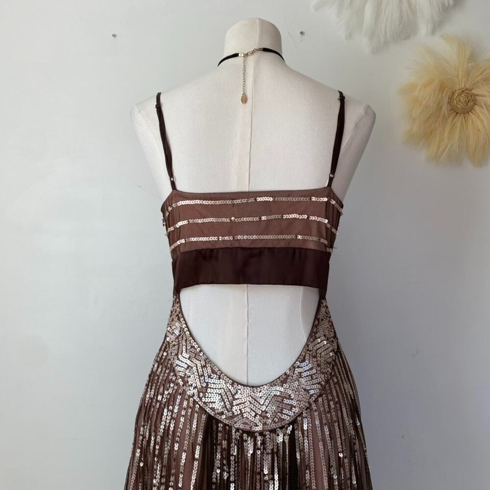 Adrianna Papell Womens Y2K Whimsigoth Fairy‎ Babydoll Dress Size 8 Sequins Hoco - Picture 6 of 16